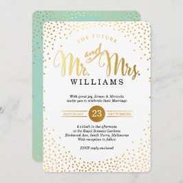 Convites NA MODA MODERNO MASSA dourado confete preto