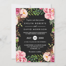 Convites Na moda Moderno Mola Floral de Casamento da primav
