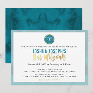 Convites NA MODA MONOGRAM BAR MITZVAH original - script dou