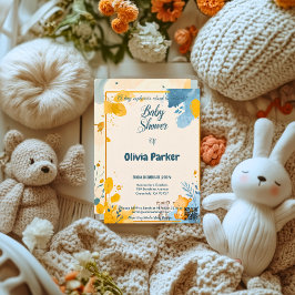 Convites Na moda Mostarda Amarelo e Tabuleiro Azul