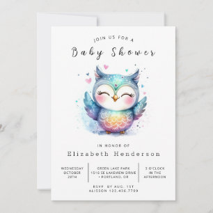 Convites Na moda Online Owl Chá de fraldas