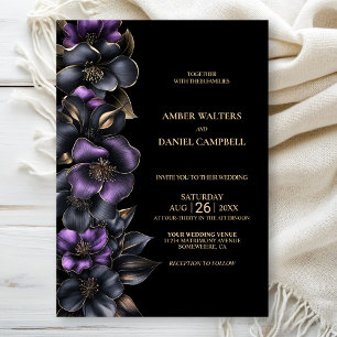 Convites Na moda Purple e Cinza Casamento Floral