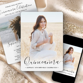 Convites Na moda Quinceañera Script 2 Foto15 de Aniversário