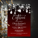 Convites Na moda Red 18th Festa de aniversário<br><div class="desc">Elevem a celebração do marco do seu convidado de honra com este 18º convite de aniversário vermelho. Estipulosamente moderno, ele dá o tom perfeito para uma noite inesquecível. Personalizar os convites é uma brisa, basta preencher os detalhes essenciais usando os modelos de texto fornecidos. Você pode escolher entre vários tipos...</div>