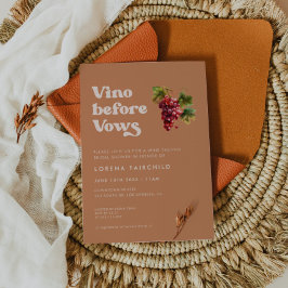 Convites Na moda retro Açúcar castanho Vino antes dos votos