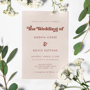 Convites Na moda retro casamento rosa