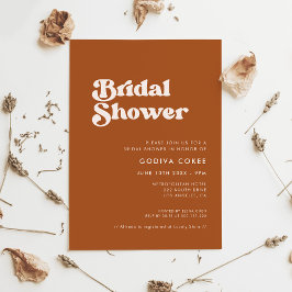 Convites Na moda retro Chá de panela laranja queimado