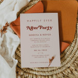 Convites Na moda retro cor-de-rosa Feliz para sempre após a<br><div class="desc">Celebre o seu casamento com uma simples felicidade para sempre após a festa de recepção. Um tema retro-chic: adote este design tipográfico ligeiramente vintage e na moda para a sua papelaria de casamento,  com um tema cor-de-rosa,  laranja queimado,  terracota,  açúcar castanho e pêssego. Texto,  cores e fundo totalmente personalizáveis.</div>