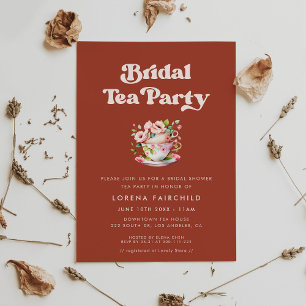 Convites Na moda retro Terracotta Bridal Tea