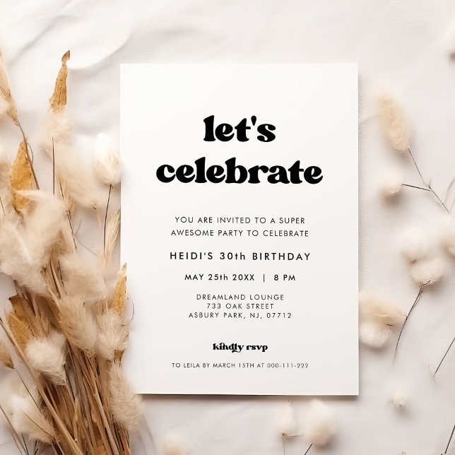 Convites Na moda retro Vamos comemora aniversário (Criador carregado)