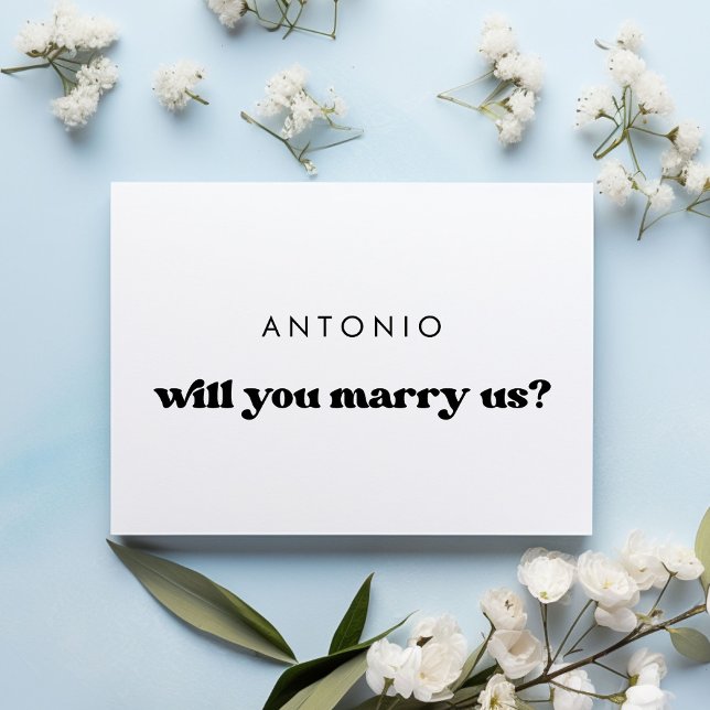 Convites Na moda retro Você casado a placa de proposta (Criador carregado)