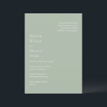 Convites Na moda Sage Green Modern Wedding<br><div class="desc">Um convite de casamento moderno com um design simples,  mas elegante.</div>