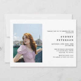 Convites Na moda Script Modern 2 Photo Festa de formatura