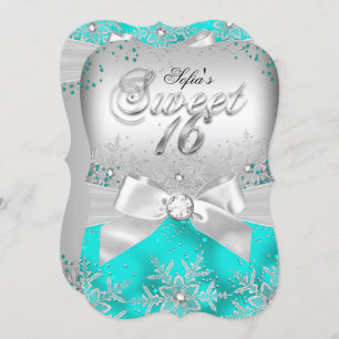Convites Na moda Silver Arco Teal Jewel Sweet 16 Convidam