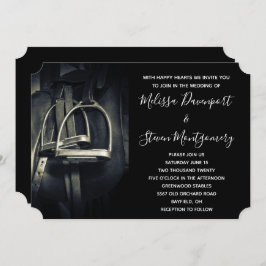 Convites Na moda Silver Stirrups em Inglês Riding Saddle