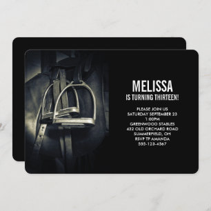 Convites Na moda Silver Stirrups em Inglês Riding Saddle