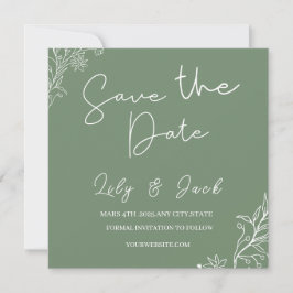 Convites Na moda simples e mínimo Elegante moderno verde