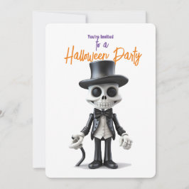 CONVITES NA MODA SKELETON EM FESTA NEGRA HALLOWEN