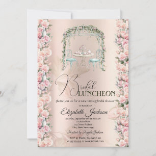 Convites Na moda Tea Party Rosas Bridal Lunchee