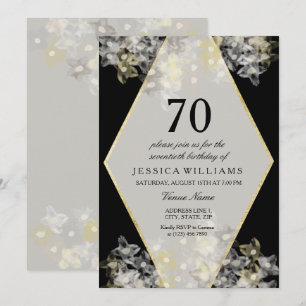 Convites Na moda Watercolor Floral 70 Birthday