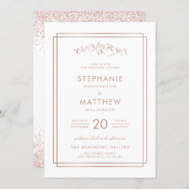 Convites Na moda White e Rosa Dourada Mountain Weding