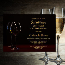 Convites Na moda Wine Surprise Festa de aniversário