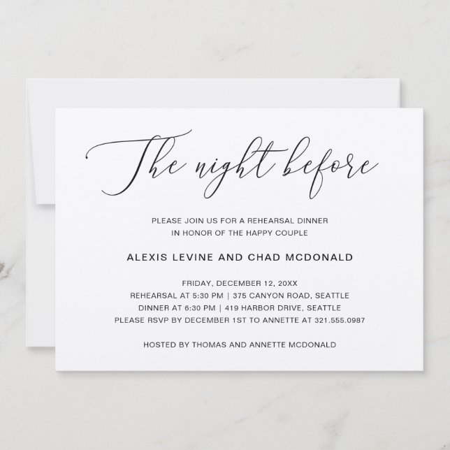 Convites Na Noite Anterior Ao Janto De Ensaio Russo Moderno (Frente)