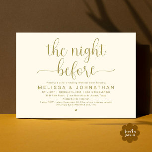 Convites Na Noite Anterior, Janta De Ensaio De Casamento