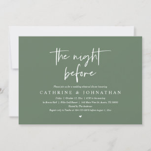 Convites Na noite anterior, Janto de ensaio de casamento