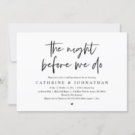Convites Na noite anterior, Janto de ensaio de casamento
