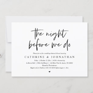 Convites Na noite anterior, Janto de ensaio de casamento