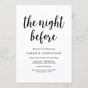 Convites Na noite anterior, Janto de ensaio de casamento ru