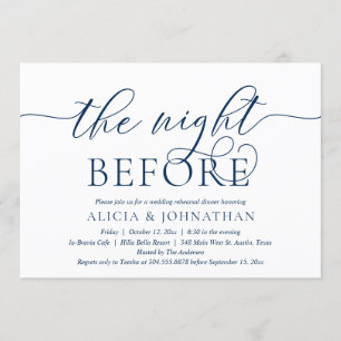 Convites Na Noite Anterior, Marinho Azul, Janto de ensaio