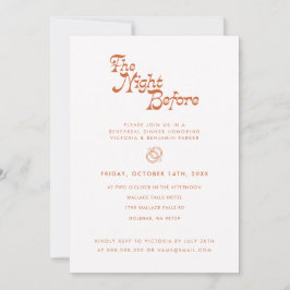Convites Na Noite Antes Do Janto De Ensaio Retro-Moderno In