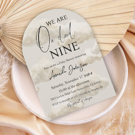 Convites Na Nuvem 9 Beige Watercolor Sky Chá de fraldas