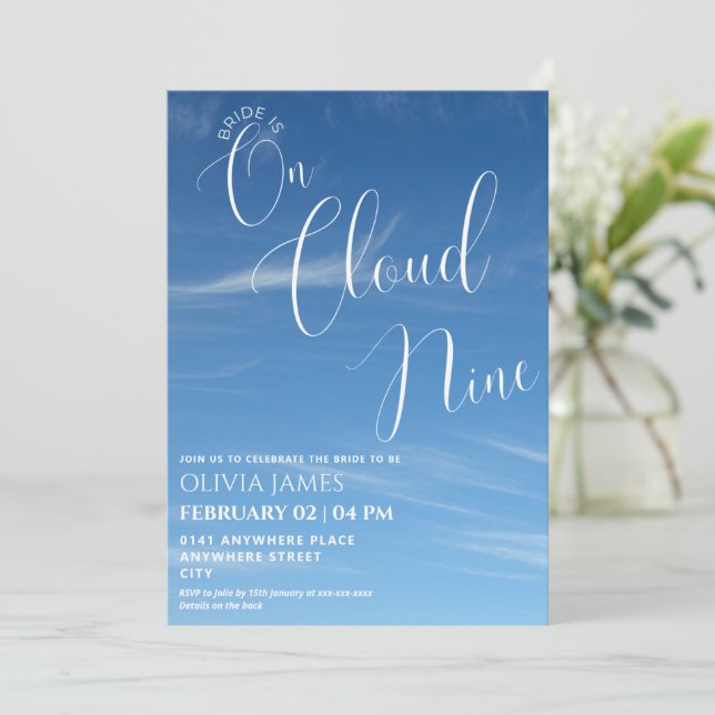 Convites Na nuvem nove bachelorette itinerário de fim de se (Em pé/Frente)