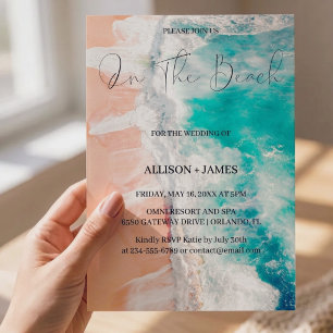 Convites Na Praia: Casamento de Praia em Aquarela
