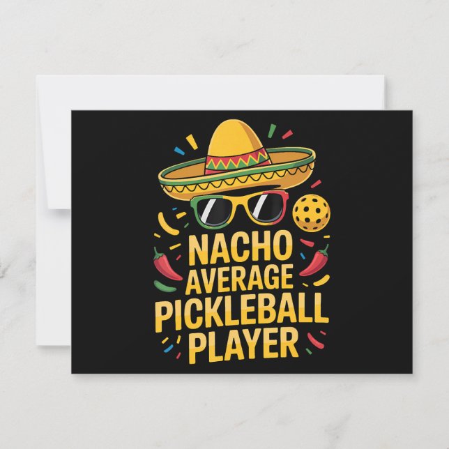 Convites Nacho Average Pickleball Player (Frente)