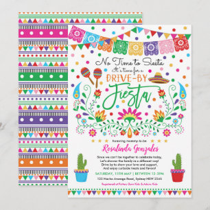 Convites Nacho Média Fiesta Drive Através Do Chá de fraldas