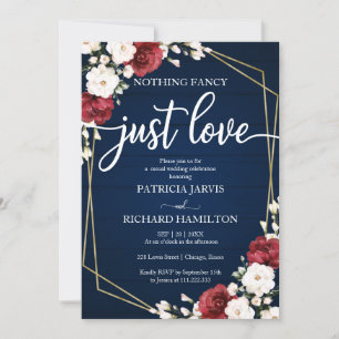 Convites Nada Chique Apenas Amor Casamento Burgundy Geométr