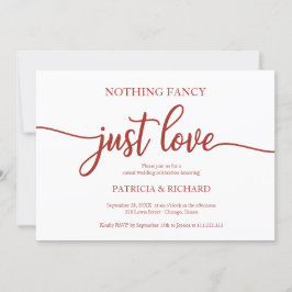 Convites Nada de Elegante Apenas Amor Casamento Casual Terr