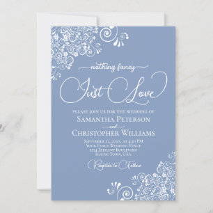 Convites Nada de Fantasia, Apenas Amor Casamento Azul Empoe