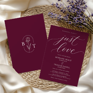 Convites Nada de Fantasia, Apenas Amor Casamento Borgonha S