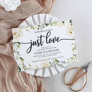 Convites Nada de Fantasia Apenas Amor Casamento Branco Crem