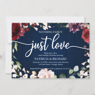 Convites Nada de Fantasia, Apenas Amor Casamento Burgundy A