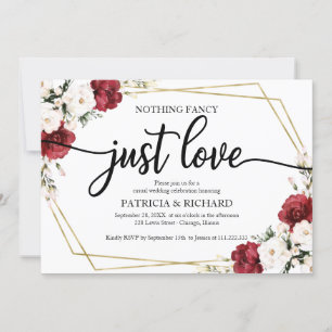 Convites Nada de Fantasia, Apenas Amor Casamento Burgundy G