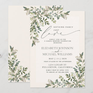 Convites Nada de Fantasia, Apenas Amor Casamento Casual com