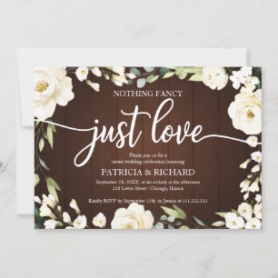 Convites Nada de Fantasia, Apenas Amor Casamento Floral Bra