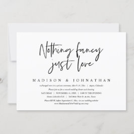 Convites Nada de Fantasia, Apenas Amor, Casamento Intimo