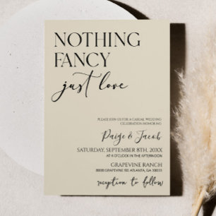 Convites Nada de Fantasia, Apenas Amor Casamento Minimalist